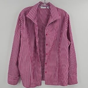 Chico's Pink Striped Shirt Size 16